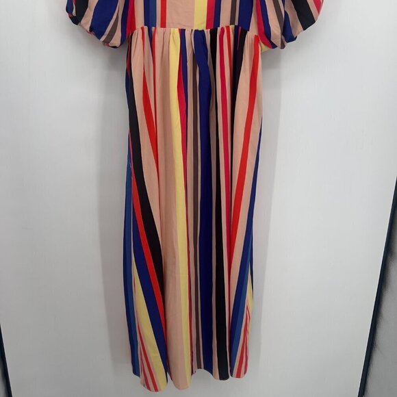 English Factory Multi Color Stripe Lined Maxi Dress L - Picture 7 of 11